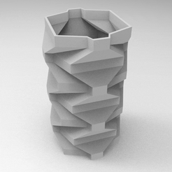 untitled.787.gif STL file flowerpot origami faceted origami pencil flowerpot・3D print object to download, nikosanchez8898