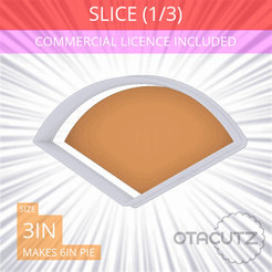 1-3_Of_Pie~3in.gif 3D file Slice (1∕3) of Pie Cookie Cutter 3in / 7.6cm・Model to download and 3D print