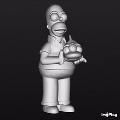 IMB_lknmAf.gif STL file Homer Simpsons and Blinky・3D print object to download, Starseed_mod