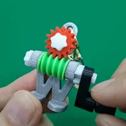 M27_anigif.gif Worm gear Keychain Made with 3D Printer