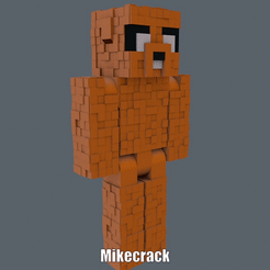 Minecraft-Mikecrack.gif STL file Minecraft Mikecrack (Easy print and Easy Assembly)・3D print model to download