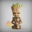 Meditating-Groot-Planter.gif Meditating  I am Groot Planter- Guardians of the Galaxy-Fanart
