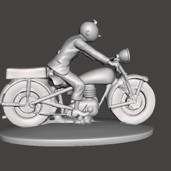 GIF.gif STL file tintin on a motorbike the sceptre of otocar tintin biker .obj .stl・3D printer design to download, vadi