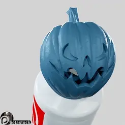 Head-04.gif STL file Pumpkin - Toothpaste Cup 04・3D print design to download