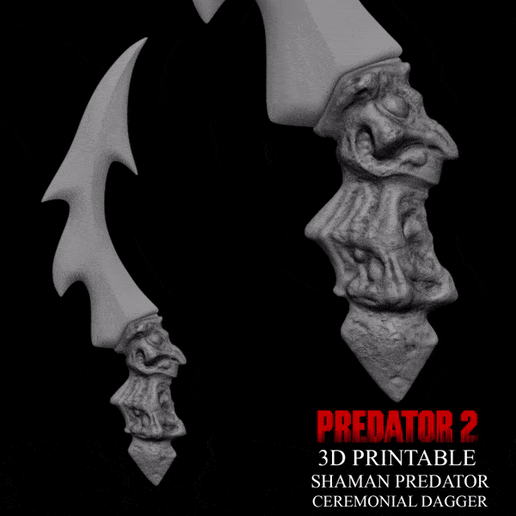 SHAMAN-DAGGER-GIF-02.gif 3D BASKILI ŞAMAN PREDATOR BİYOMASK BALTASI VE HANÇERİ PREDATOR 2