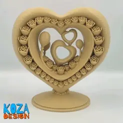 HEART-ORNAMENT-GIF.gif STL file Valentine's Heart Ornament without supports・Model to download and 3D print