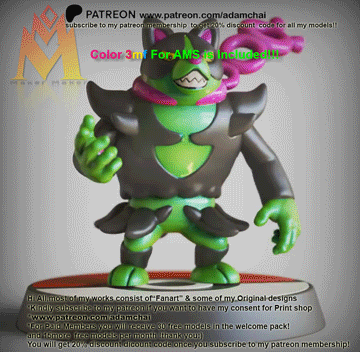 Okidogi.gif Okidogi -3mf Color File included!!! - Pokémon  - FanArt