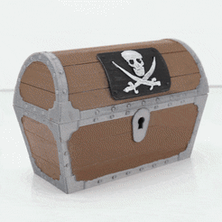 TREASURE_CHEST.gif STL file Treasure chest print in place 4 kinds of type・Model to download and 3D print