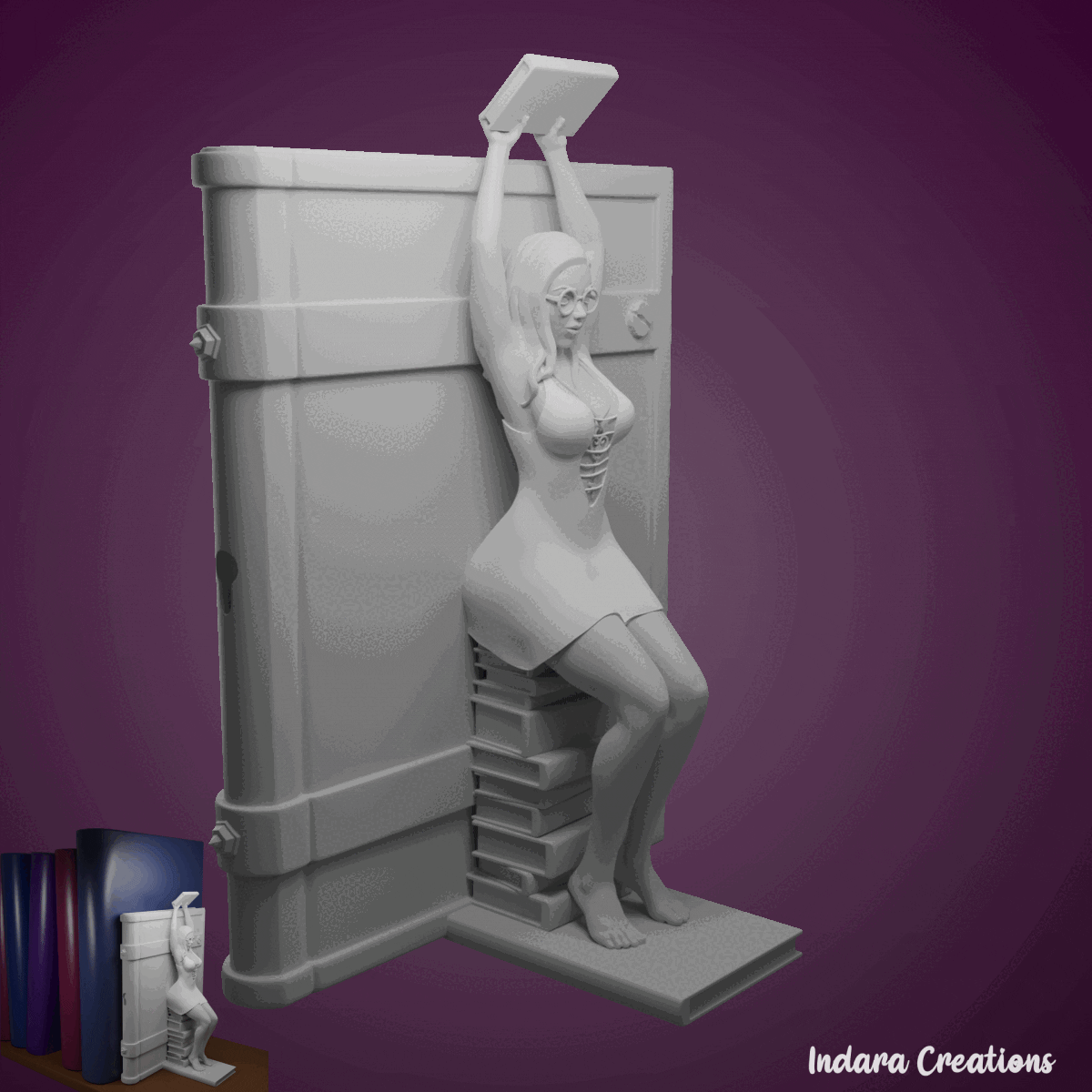 gif.gif Download OBJ file Athena Women's Bookends • 3D printable object, Indara