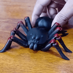 Video.Guru_2021-1609517015923.gif STL file flexi print black tarantula spider・Design to download and 3D print