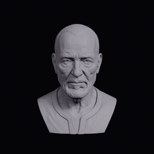 Old Algerian Man With Sunken Cheeks Bust
