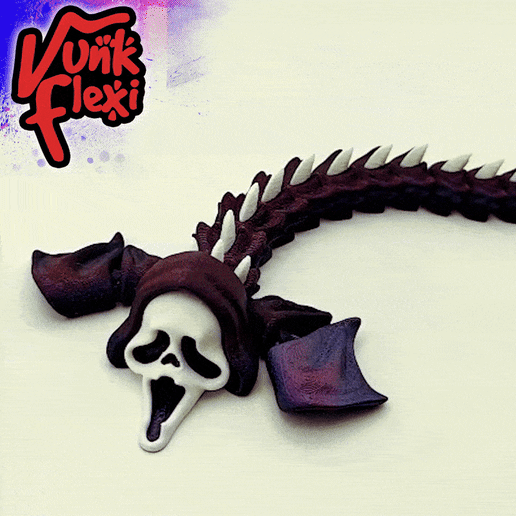 Scream Ghostface Dragon MultiColor Flexi Print-In-Place + figure & keychain - 3D model önizlemesi