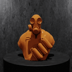 20230122_212243.gif STL file Bust of Pyro from Team Fortress 2・3D printing design to download