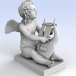 untitled.2123.gif Download STL file Cupid Playing the Lyre • 3D printable model, Yehenii