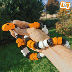 presentation2-gif.gif 3D file ARTICULATED PRINT-IN-PLACE, POSABLE, ANIMATED, FIXABLE SNAKE・3D printable design to download, LabLabStudio