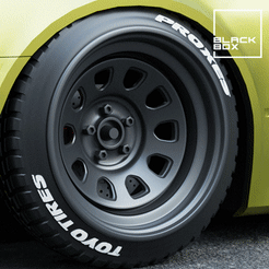 0.gif Descargar archivo D Juego de ruedas de acero delanteras y traseras con 2 neumáticos • Objeto imprimible en 3D, BlackBox