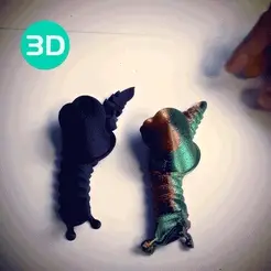 产品.gif One-Piece Articulated Snail 3D Print Model