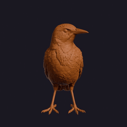 Realistic Meadowlark Looking Side Bird Sculpture