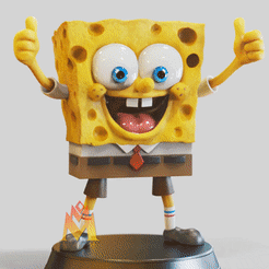 Spongebob-Squarepants.gif Fichier STL Bob l'éponge -Fanart--pose debout-FANART FIGURINE・Plan imprimable en 3D à télécharger