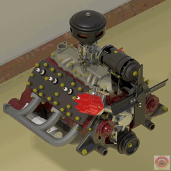 _Flathead.gif STL file FORD FLATHEAD V8 - ENGINE・Design to download and 3D print