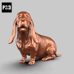 00T.gif Download STL file Basset Hound Pose 01 • 3D print model, peternak3d