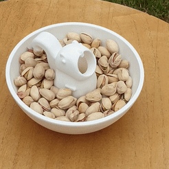 Reclame-gif.gif STL file Pistachio squirrel container with double bottom for shells・3D printing template to download