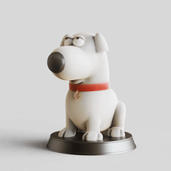 Brian_Family-Guy_Canine.gif Fichier STL Brian Griffin-Family Guy-chien- Noël - pose assise canine-FANART FIGURINE・Design imprimable en 3D à télécharger