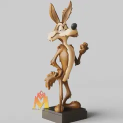 Wile-E.-Coyote.gif STL file Wile E. Coyote-classic cartoons Fanart--standing pose-FANART FIGURINE・3D printable model to download