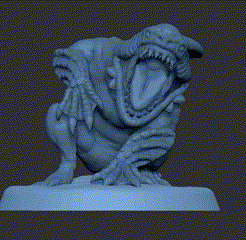 Untitled-video-Made-with-Clipchamp.gif Файл STL Monster Hunter Zamtrios Высококачественная модель + база・Дизайн 3D принтера для загрузки