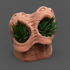 ZBrush-Movie.gif Fichier STL horror planter pot/ 2 heads・Modèle à imprimer en 3D à télécharger