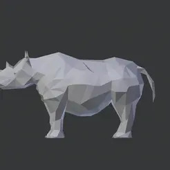 Rhino (1).gif Free STL file RHINO LOW POLY・3D printable model to download, shadersinc