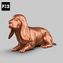 00T.gif Download STL file Basset Hound Pose 04 • 3D printer template, peternak3d
