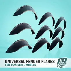 0.gif STL file Universal fender flares for 1:24 cale model cars・3D printer design to download