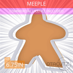 Meeple~6.75in.gif STL file Meeple Cookie Cutter 6.75in / 17.1cm・3D printable model to download