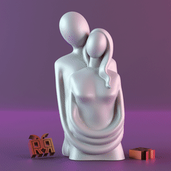 224.gif Fichier STL Couple Figurine Hugging Statue・Modèle pour impression 3D à télécharger