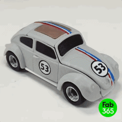 Hearbie_00.gif 3D file Foldable Herbie The-Love-Bug・3D printable design to download