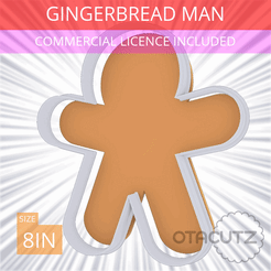 Gingerbread_Man~8in.gif Archivo STL Cortador de galletas Gingerbread Man 8in / 20.3cm・Plan de impresión en 3D para descargar