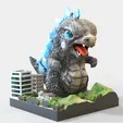 Godzilla_Chibi.gif GODZILLA -CHIBI VERSION -FANART- tokusatsu CARICATURE -3D PRINT MODEL