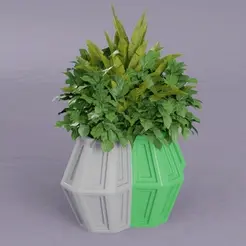 anigif.gif STL file 4 Hexa Flower Pot・3D printer design to download