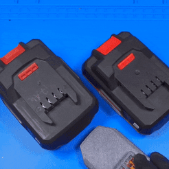 ezgif.com-gif-maker.gif STL file Parkside X20V Battery Outlet Universal Adapter for Testing Charging and Powering other devices・3D print model to download