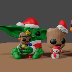 Gif-All.gif Baby Groot Pot and Baby Yoda Christmas