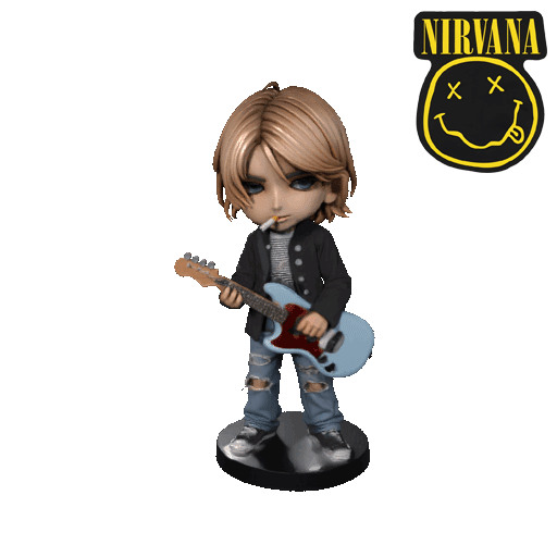 Kurt Cobain – Nirvana Chibi Grunge Rock Guitarist Vocalist Figure (Fan Art)