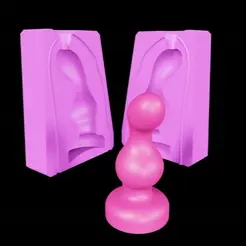 Butt-plug-prostate-mold.gif STL file Prostate butt plug - mold・3D printing design to download