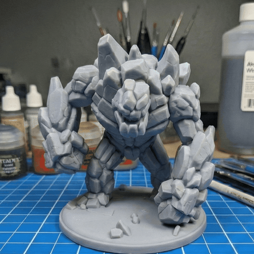 Grakkor, The Runestone Sentinel - Stone Golem & Earth Elemental | RPG Miniature