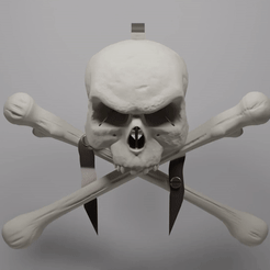 Skull-Crossed-Bones.gif Archivo STL Cráneo con huesos cruzados, Colgante, Medieval・Objeto para impresora 3D para descargar, 3rotors
