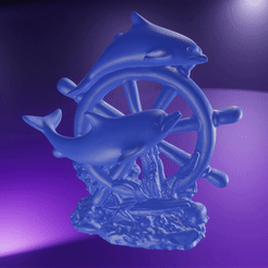 dauphin-roue-bateau-giff.gif Fichier STL Dauphin roue bateau・Objet imprimable en 3D à télécharger, motek