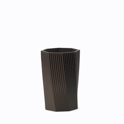 八面体(条纹) 循环.gif STL file Octagon Pencil Holder/Brush Pot(TEXTURED)・3D print model to download, Nasastrocat