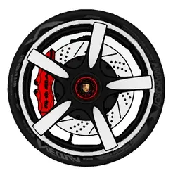 Porsche-Carrera-2-wheels-with-mount.gif Fichier STL Jantes Porsche Carrera・Objet pour imprimante 3D à télécharger