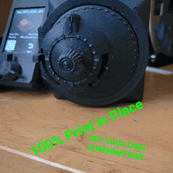 ezgif.com-gif-maker.gif STL file Codable Combination Lock Vault- Print in Place・3D print model to download, DaigleDesign