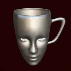 gf.gif STL file Girl Face Cup・3D printable model to download